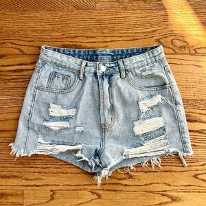 Distressed Denim High-Waisted Women Shorts
